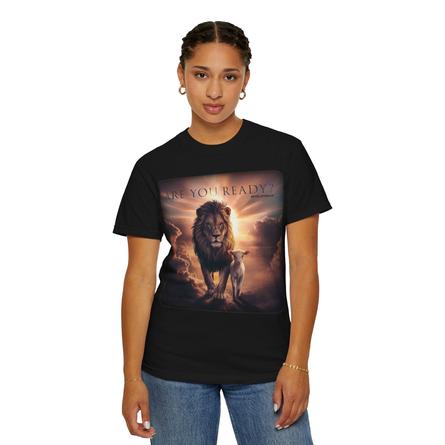 "Are You Ready?" Lion and Lamb Graphic Tee – Faith-Based Christian T-Shirt