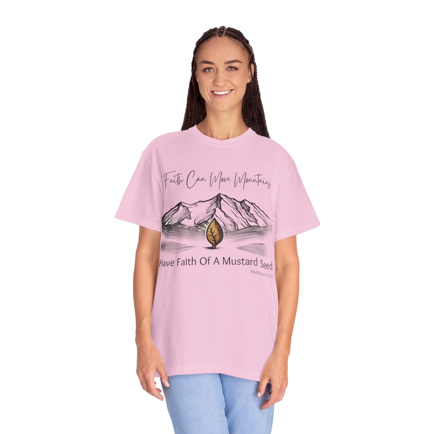 Faith Can Move Mountains β Mustard Seed Christian T-Shirt (Matthew 17:20)