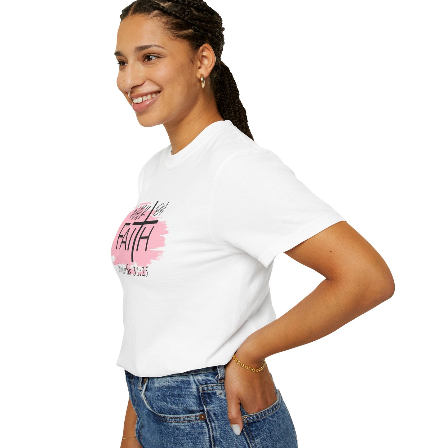 Walk by Faith Tee – Proverbs 31:25 | Faith-Fueled Streetwear