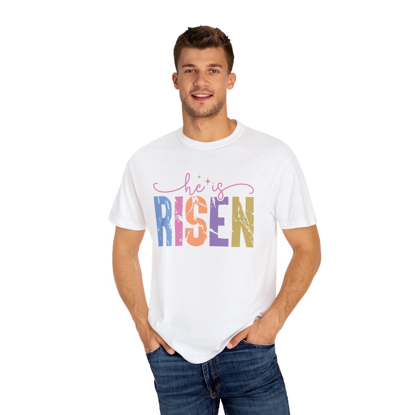 ✨ He Is Risen – Christian Easter Graphic Tee | Faith-Inspired T-Shirt