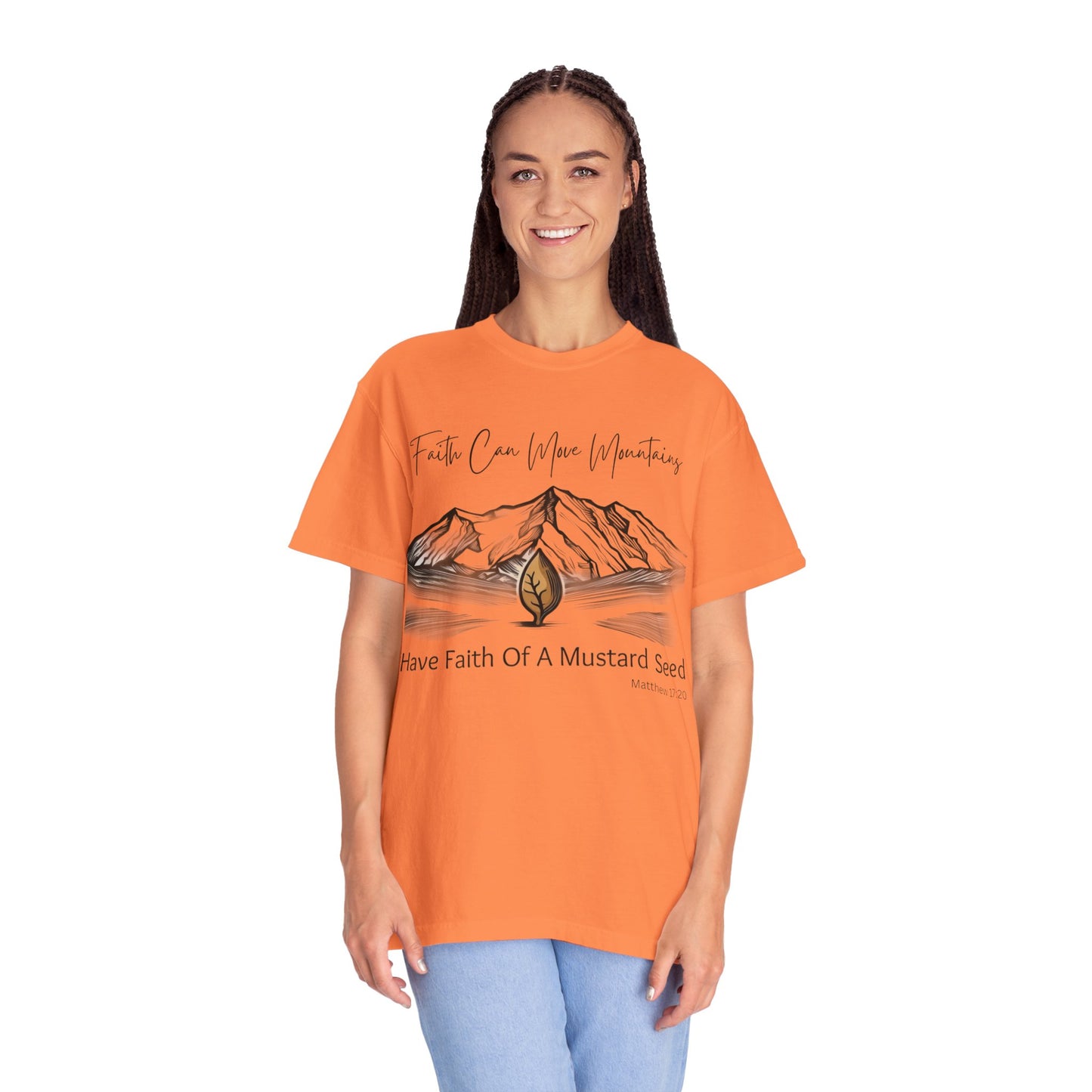 Faith Can Move Mountains – Mustard Seed Christian T-Shirt (Matthew 17:20)