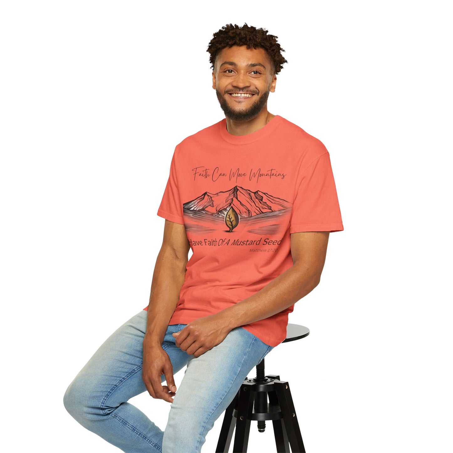 Faith Can Move Mountains – Mustard Seed Christian T-Shirt (Matthew 17:20)