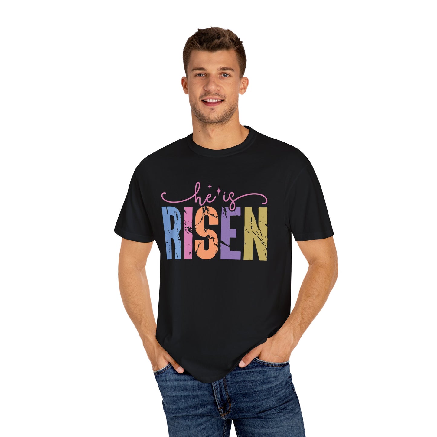 ✨ He Is Risen – Christian Easter Graphic Tee | Faith-Inspired T-Shirt