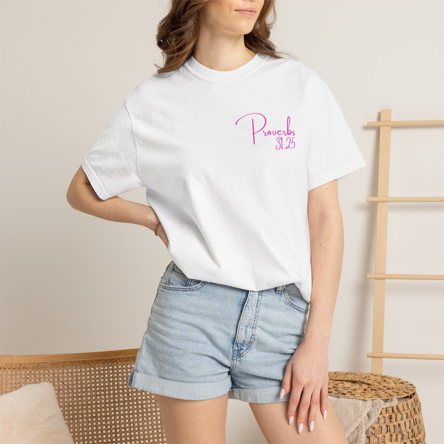 Proverbs 31:25 Women's Graphic T-Shirt — Strength & Honor Inspirational Tee