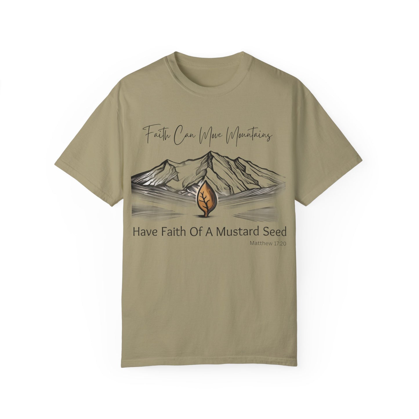 Faith Can Move Mountains – Mustard Seed Christian T-Shirt (Matthew 17:20)