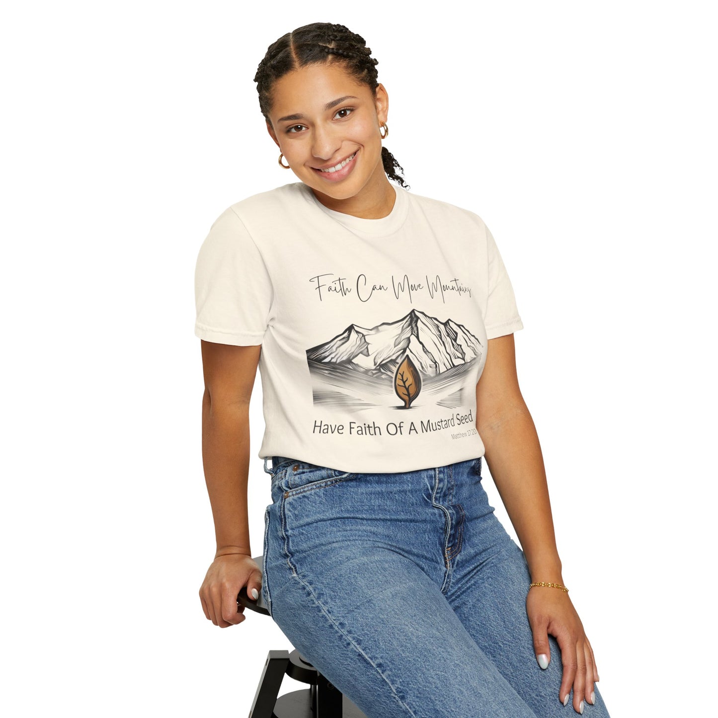 Faith Can Move Mountains – Mustard Seed Christian T-Shirt (Matthew 17:20)