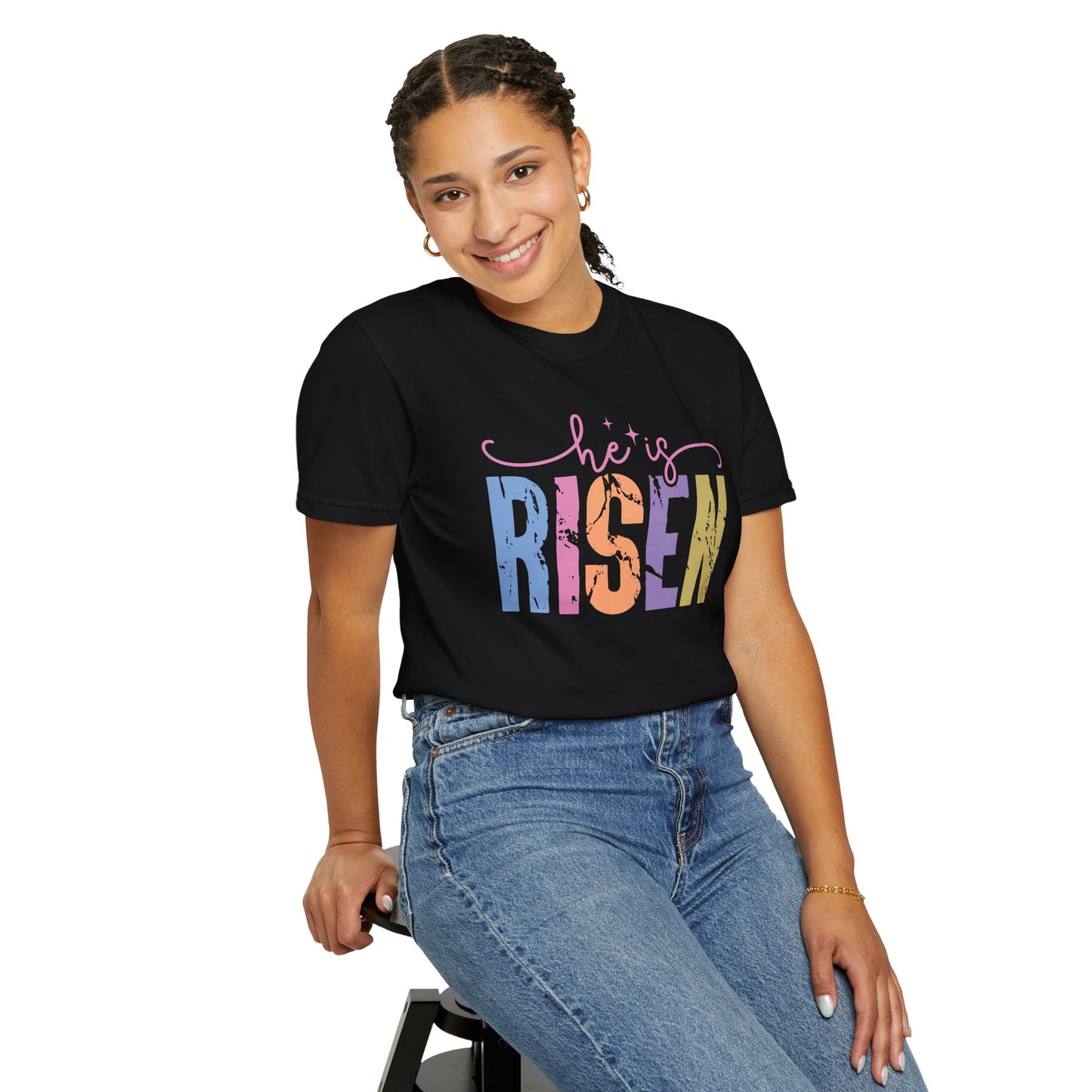 ✨ He Is Risen – Christian Easter Graphic Tee | Faith-Inspired T-Shirt