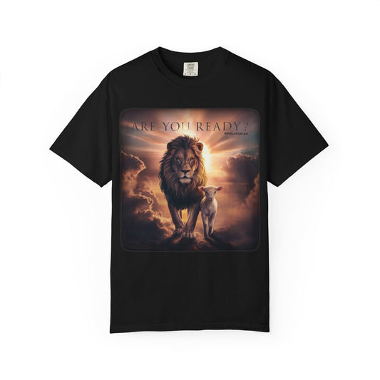 "Are You Ready?" Lion and Lamb Graphic Tee – Faith-Based Christian T-Shirt