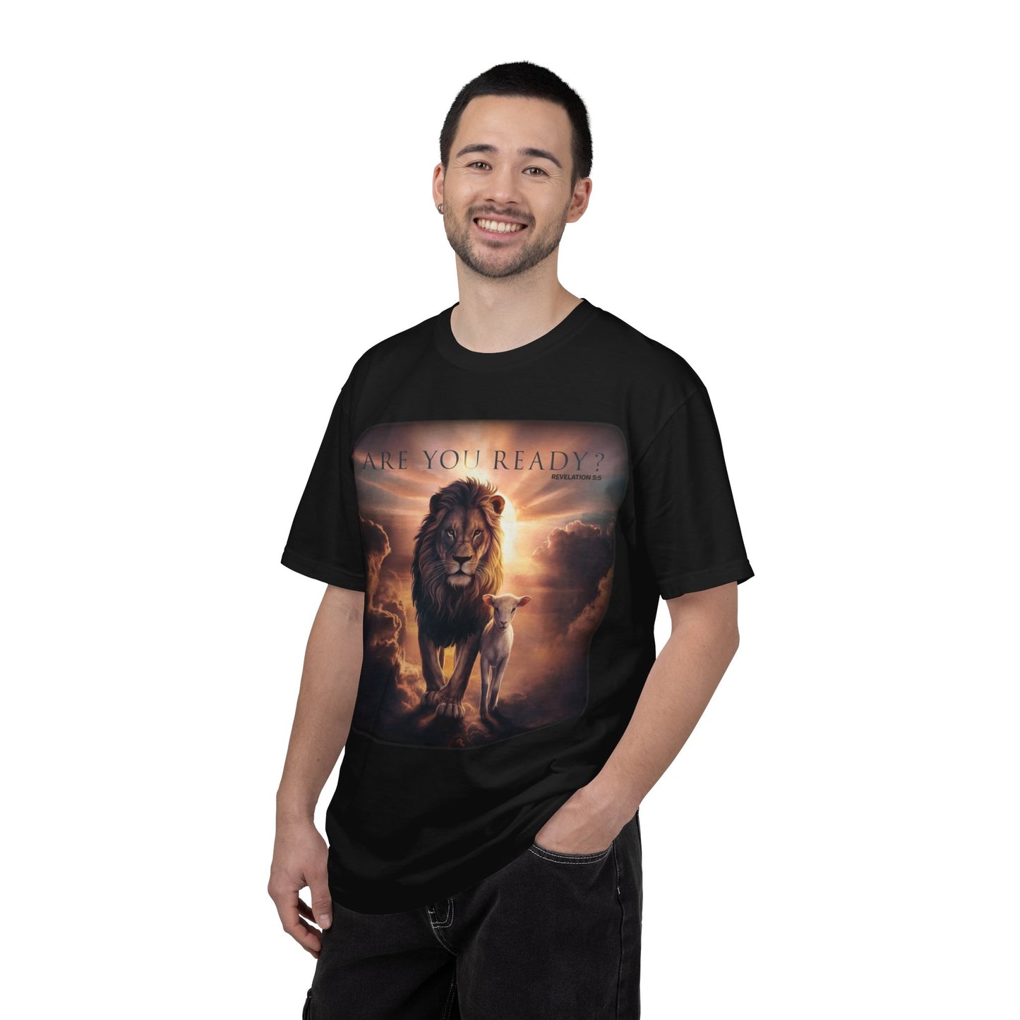 "Are You Ready?" Lion and Lamb Graphic Tee – Faith-Based Christian T-Shirt