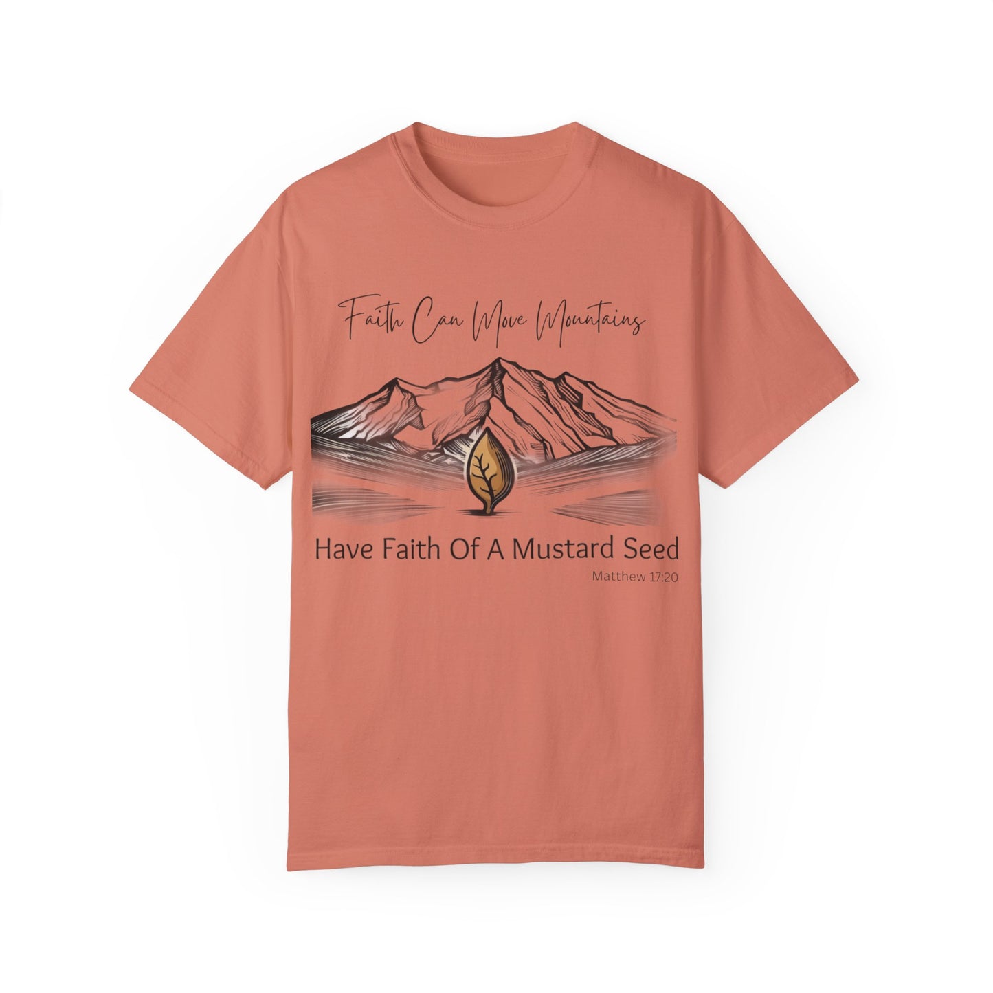 Faith Can Move Mountains – Mustard Seed Christian T-Shirt (Matthew 17:20)